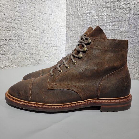 Meermin Rusty Waxy Commander Men's Size 8 US Brown Suede Cap Toe Boots 514386 - Picture 1 of 12